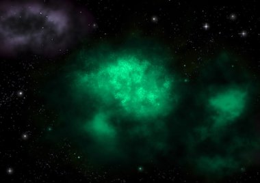 Uzayda bir yıldız alanı ve bir nebula