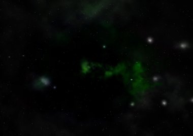 Uzayda bir yıldız alanı ve bir nebula