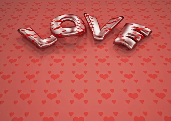 Dimensional inscription of LOVE. 3D illustration. — Stock Photo, Image