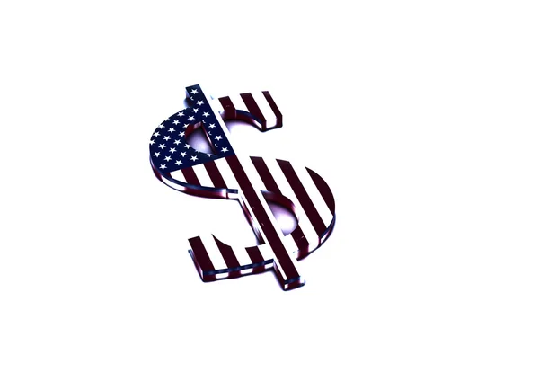 Wymiarowe znak dolara amerykańskiego. — Zdjęcie stockowe