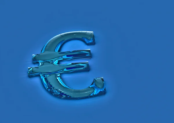 Dimensionale teken van de Europese euro. — Stockfoto