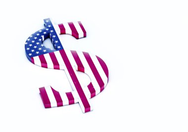 Amerikan Doları boyutlu iz. 3D render.