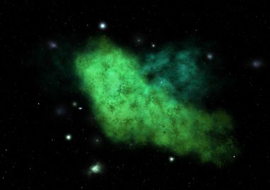 Uzayda bir yıldız alanı ve bir nebula