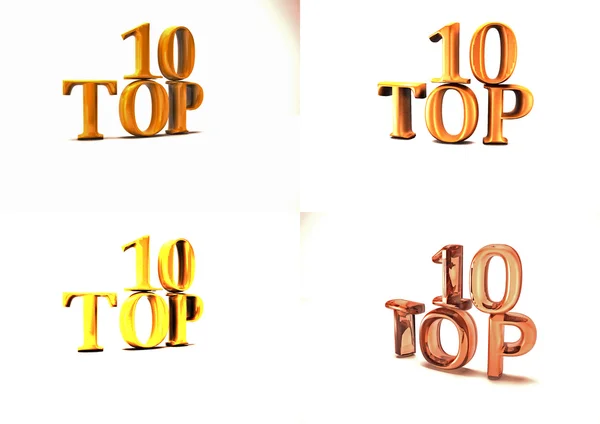 Top 10 sor képek felirat. 3D-s illusztráció. — Stock Fotó