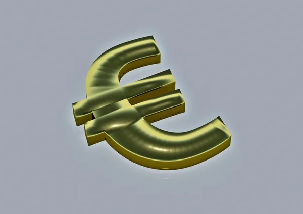 Dimensional sign of the European euro. 3D render. — Stock Photo, Image