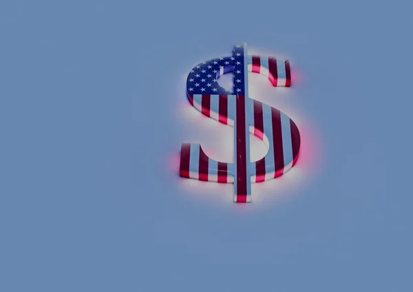 Signo dimensional del dólar americano. Renderizado 3D . —  Fotos de Stock