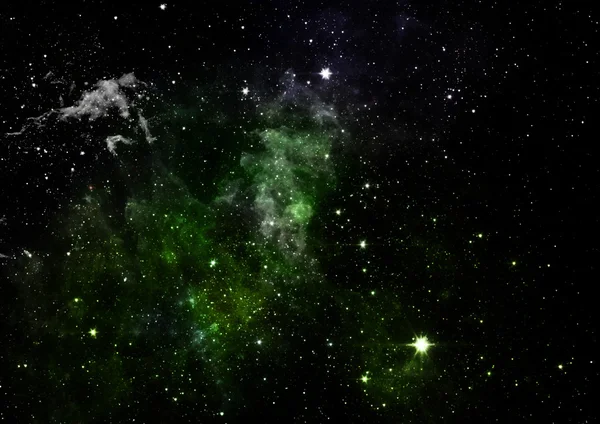 Campo stellare nello spazio e nebulose — Foto Stock