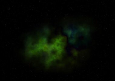 Uzayda bir yıldız alanı ve bir nebula