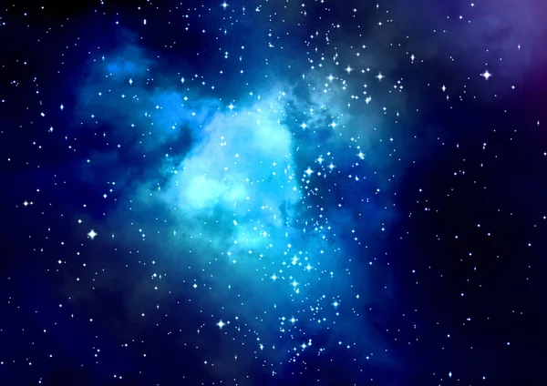 Uzayda bir yıldız alanı ve bir nebula