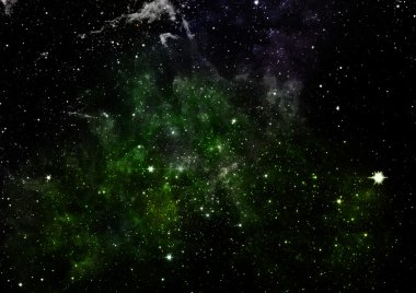 Uzayda bir yıldız alanı ve bir nebula