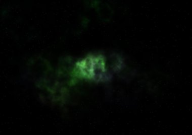 Uzayda bir yıldız alanı ve bir nebula