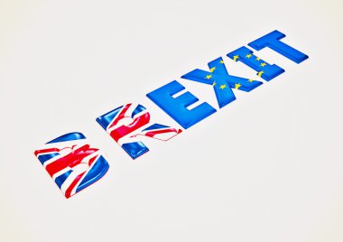 Boyutlu yazıt Brexit. 3D çizim.
