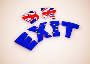 Boyutlu yazıt Br çıkış. 3D çizim.