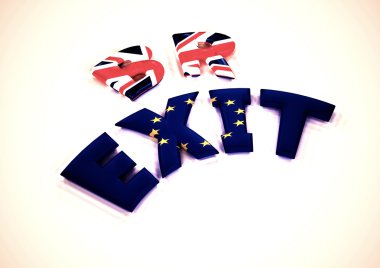 Boyutlu yazıt Br çıkış. 3D çizim.