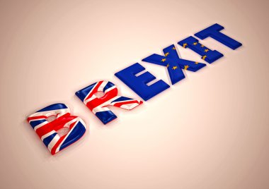 Boyutlu yazıt Br çıkış. 3D çizim.