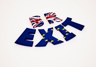 Boyutlu yazıt Br çıkış. 3D çizim.