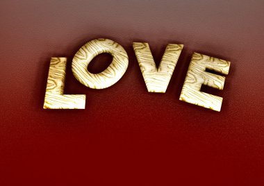 Boyutlu yazıt aşk. 3D çizim.