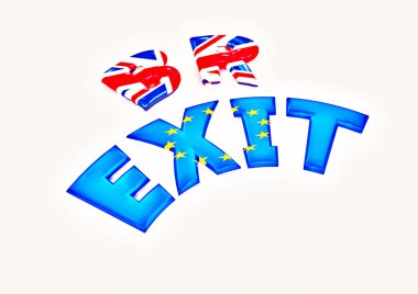 Boyutlu yazıt Br çıkış. 3D çizim.