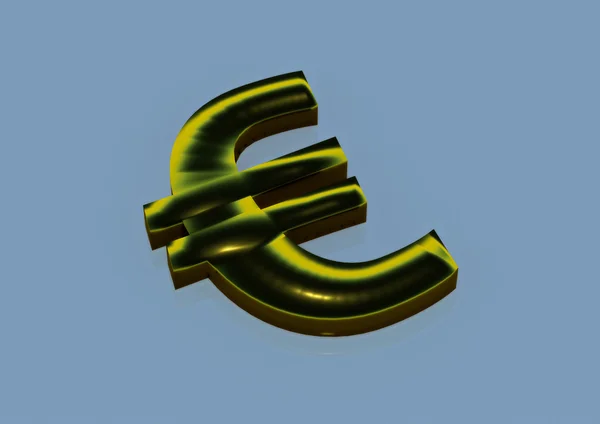 Signe dimensionnel de l'euro européen. rendu 3D . — Photo