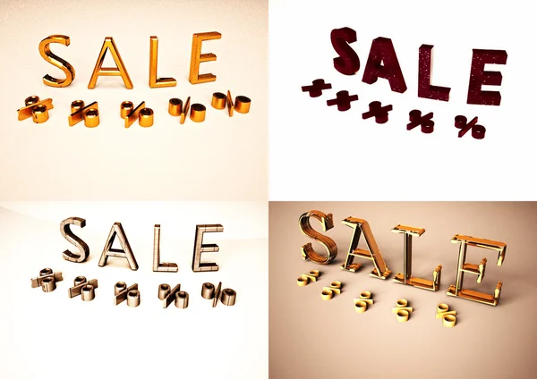 Dimensional inscription of SALE set of pictures. 3D illustration. — Stock Photo, Image