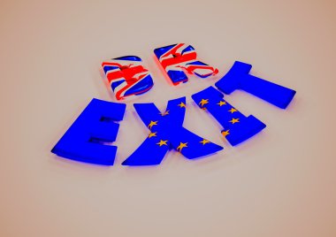 Boyutlu yazıt Br çıkış. 3D çizim.