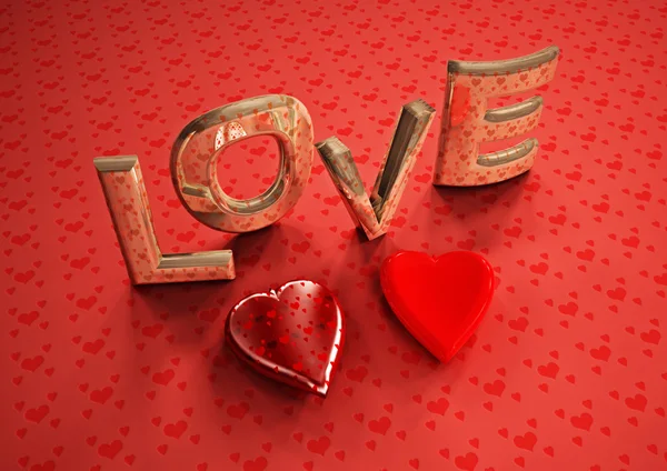 Διαστάσεων επιγραφή της αγάπης. 3D απεικόνιση. — Φωτογραφία Αρχείου