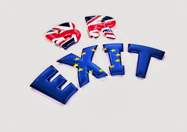 Boyutlu yazıt Br çıkış. 3D çizim.