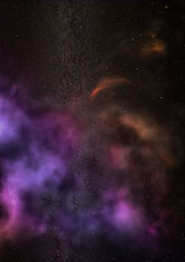 Uzayda bir yıldız alanı ve bir nebula