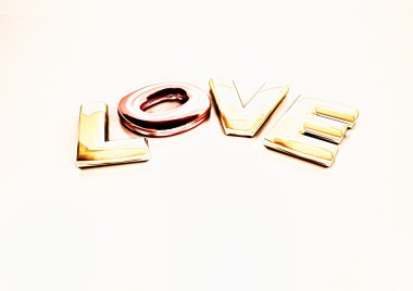 Boyutlu yazıt aşk. 3D çizim.