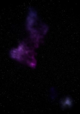 Uzayda bir yıldız alanı ve bir nebula