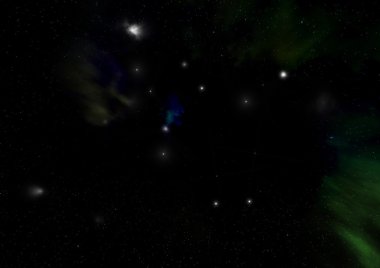 Uzayda bir yıldız alanı ve bir nebula