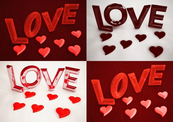 Wymiarowy napis Love zestaw zdjęć — Zdjęcie stockowe