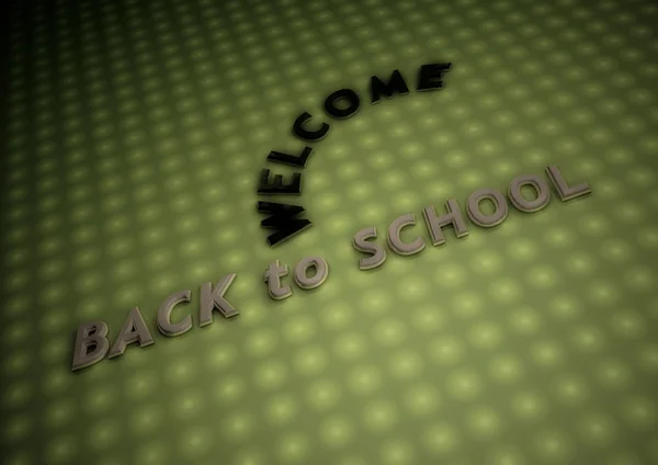 Dimensional inscription Welcome back to school. 3D render. — Stock Photo, Image