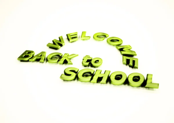 Dimensional inscription Welcome back to school. 3D render. — Stock Photo, Image