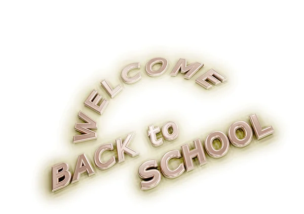 Dimensional inscription Welcome back to school. 3D illustration. — Stock Photo, Image