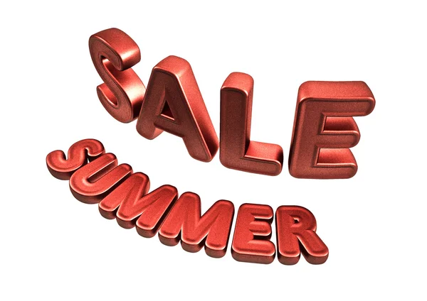Dimensionell inskrift med sommarens försäljning. 3D illustration. — Stockfoto