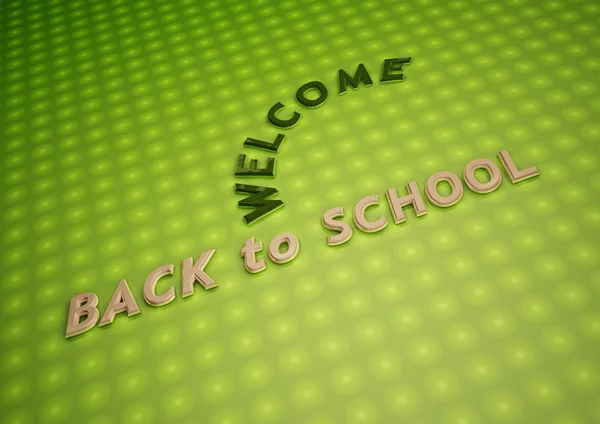 Dimenzionální nápis Vítejte zpět do školy. 3D obrázek. — Stock fotografie