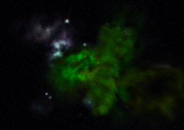 Uzayda bir yıldız alanı ve bir nebula