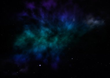 Uzayda bir yıldız alanı ve bir nebula
