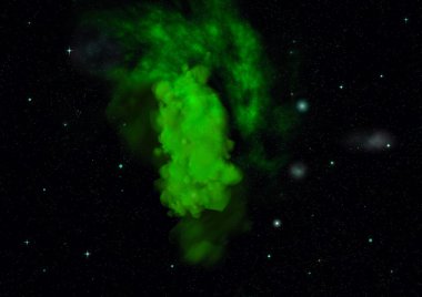 Uzayda bir yıldız alanı ve bir nebula