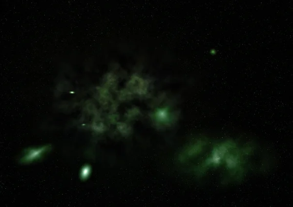 Campo estelar no espaço e uma nebulosa — Fotografia de Stock