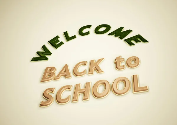 Dimensional Inscription Welcome Back School Illustration — Stock Photo, Image
