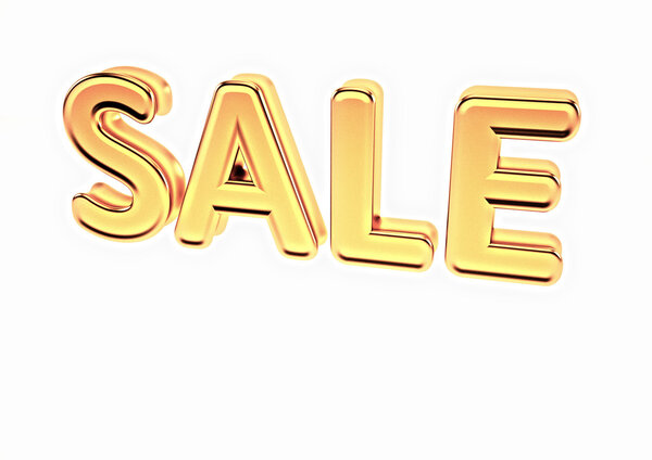 Размерная надпись ПРОДАЖИ изолирована на заднем плане. 3D иллюстрация
.