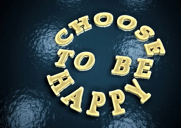 CHOOSE TO BE HAPPY word. 3d render. — Stock Photo, Image