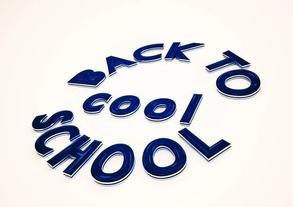 Wymiarowy napis na powrót do szkoły. ilustracja 3D. — Zdjęcie stockowe