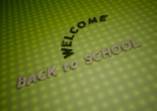 Dimensionale inscriptie Welkom terug op school. 3D illustratie. — Stockfoto