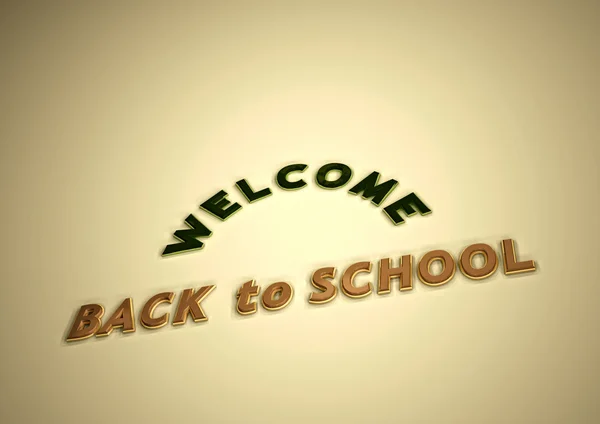 Dimensional inscription Welcome back to school. 3D illustration. — Stock Photo, Image