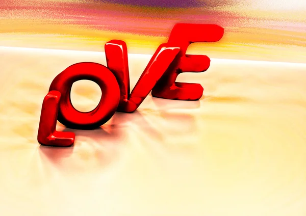 Dimensionell inskrift av kärlek. 3D illustration. — Stockfoto