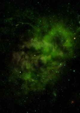 Uzayda bir yıldız alanı ve bir nebula
