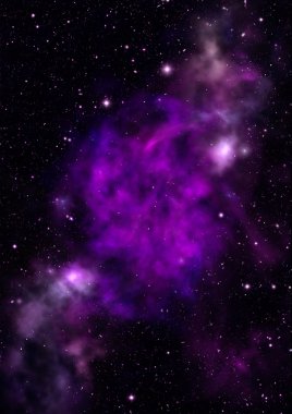 Uzayda bir yıldız alanı ve bir nebula